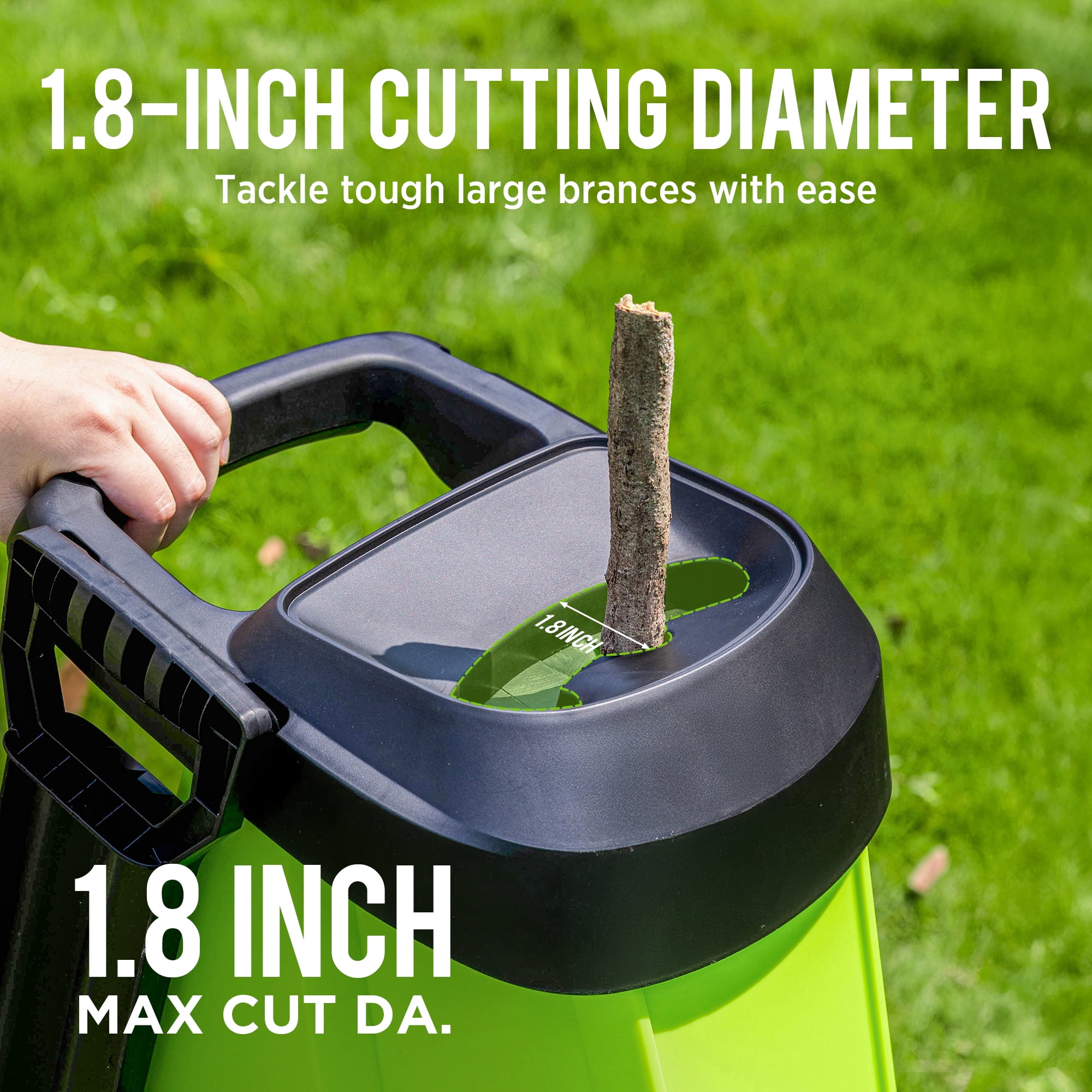 Steelite Electric Wood Chipper Shredder,15-Amp Corded Leaf Mulcher with 45L Collection Bag, 1.75 Inch Cutting Diameter,Wood Chippers, Shredders, & Mulchers