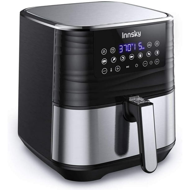 Innsky Air Fryer 5.8 Quart, 11 in 1 Oilless Air Cooker with Preheat & Delay  Start, 1700W Electric 