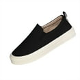 thumbnail image 2 of SYMOID Womens Black Chunky Sole Slip-on Casual Shoes - Comfortable Breathable Flock Material, Non-Slip Textured Sole & Elastic Collar, Us 5.5-9,Size 42, 2 of 9