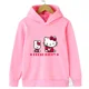 thumbnail image 2 of Sudadera informal con capucha para niños y niñas de 3 a 14 años con dibujos animados de Hello Kitty Sunshine, estilo kawaii, para deportes al aire libre, 2 of 4