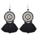 thumbnail image 5 of 1 par de pendientes de , pendientes colgantes con flecos étnicos bohemios, negro/rojo Zulema Pendientes de borlas trenzadas étnicas, 5 of 8