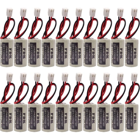 (Pack of 20) CR17335SE 3V 1800mAh Non-Rechargeable Lithium Cell for FDK CR17335SE 3V Epson Robot Controller RC Series Battery R13B060003 with White Plug