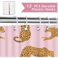 thumbnail image 3 of Pink Leopard Shower Curtain 72 x 72 Inch Tropical Animal Cheetah Trendy Decorative Bath Curtain Polyester Fabric Waterproof Bathroom Curtain with 12 Hooks, 3 of 6