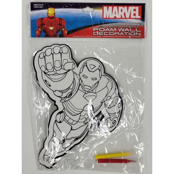 Marvel Universe Foam Wall Decoration (Iron Man) - Color Your Hero -Ages 3  