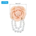 thumbnail image 2 of Uxcell Fabric Camellia Flower Brooch Elegant Pearl Tassel Pin Floral Corsage Bracelet Dual Use for Women, Pink,3 Pack, 2 of 7