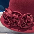 thumbnail image 4 of Slccxzc Elegant Adjustable Fedora Flower Decorated Bowler Hat Versatile Simple Design Dome Top Hat For Party, 4 of 7