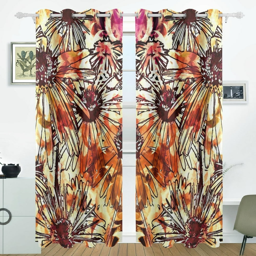 POPCreation Abstract Pattern Colorful Flowers Digital Art Window