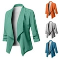 thumbnail image 5 of Qeaghou Crop Blazers for Women Business Casual 3/4 Sleeve Blazer Solid Open Front Cardigan Jacket Dressy Work Office Short Blazers, 5 of 6
