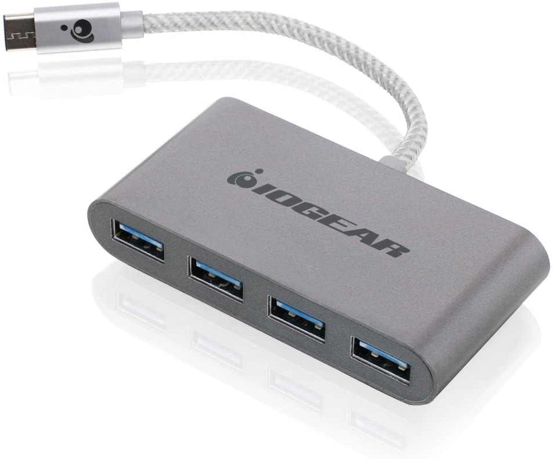IOGEAR USB-C to USB 3.0 Hub - 1 USB-C In - 4 USB 3.0 Out -  USB 3.0 Data Rate Of Up To 5Gbps - Backwards Compatible w/USB 2.0 and USB 1.1 - MacBook - Tablet - Smartphone - GUH3C14