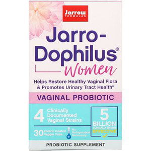 Jarrow Formulas, Jarro-Dophilus, Vaginal Probiotic, Women, 5 Billion, 30 Enteric Coated Veggie Caps (Pack of