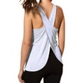 thumbnail image 1 of Women Sleeveless U Neck Solid Color Cross Back Sporty Vest, 1 of 3