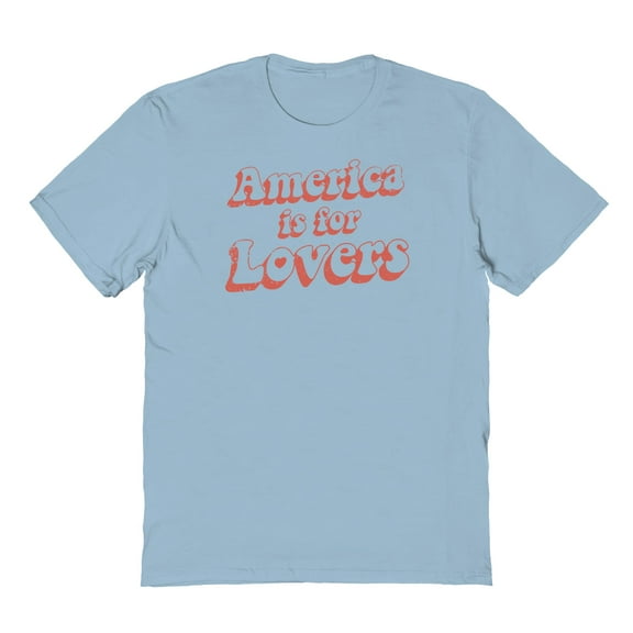 Americana America Is For Lovers Graphic Light Blue Men's Cotton T-Shirt
