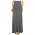 thumbnail image 3 of Made by Johnny Women's Solid Maxi Skirt with Elastic Waist Band S HEATHER_DARK_GREY, 3 of 5