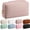 Nude Pink, variant on Leather Makeup Bag PU Leather Pouch Wide-open Toiletry Organizer with Dividers Travel Bag Birthday Valentine's Day Gifts for Women Sister Daughter BFF(Nude )