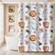 thumbnail image 4 of Juegos de cortinas de ducha para baño, 72 x 72 pulgadas, diseño de hojas verdes otoñales, cortina de ducha de poliéster con rejilla, decoración de baño de temporada festiva con 12 ganchos, 4 of 5