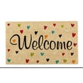 thumbnail image 2 of Floor Mat Welcome Front Door Mat, Natural Coconut Coir with Rubber Backing, Non- Outdoor Mat for Holiday Decor, Valentine's Day and Everyday Use, 2 of 8