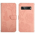 thumbnail image 2 of Feishell Crossbody Wallet Cover for Google Pixel 7 Pro,Flower & Butterfly Embossed Pattern PU Leather Magnetic Flip Stand Card Slots Shockproof Phone Case with Shoulder & Wrist Strap,Pink, 2 of 13
