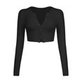 thumbnail image 5 of Vedolay Long Sleeve Shirts for Women Sweatshirts Collared Casual Long Sleeve Tops Black,XL, 5 of 5