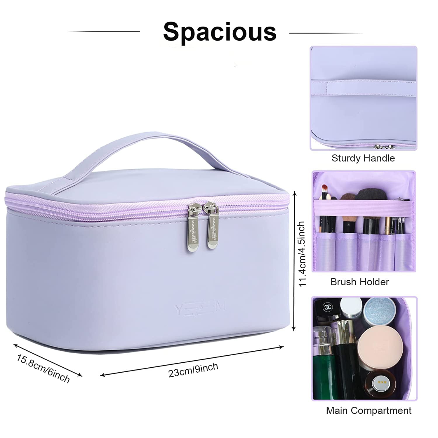 Pvc Portable Small Chrysanthemum Splash-Proof Organizer Cosmetic Bag Make  Up Bag Storage Bags PURPLE 