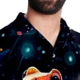 thumbnail image 5 of Starry Sky Frog Men's Short Sleeve Button Down Poplin Casual Beach Shirts, 5 of 6