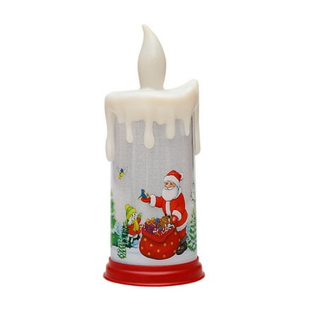 

Jeborah Christmas Decoration Candle Light Led Simulation Flame Candle Santa Claus Snowman Decoration Night Light