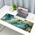 thumbnail image 6 of nygtbtfer Mouse Pad, Cyan Blue Mouse Pad, Washable Square Cloth Mousepad for Office Laptop, Non-Slip Rubber Base for Wireless Mouse for Computer Desk 31.5x11.8 in, 6 of 6