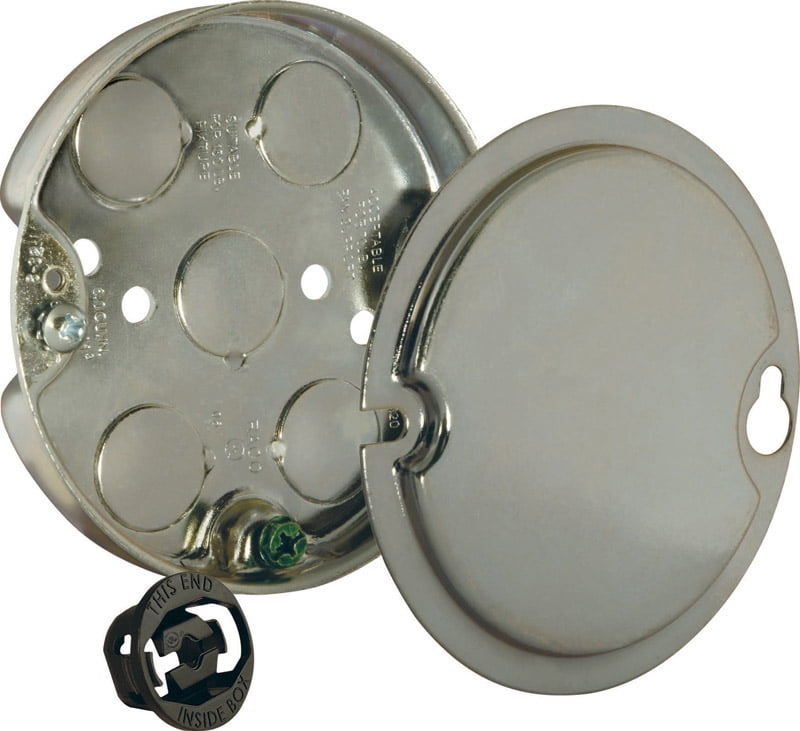 Raco  4-3/8 in. Round  Steel  1 gang Ceiling Fan Pan  Gray