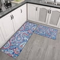 thumbnail image 2 of Blue Paisley and Floral Pattern Kitchen Rugs Sets Of 2,Anti Fatigue Kitchen Mat Rugs Non Slip Washable,Decorative Kitchen Floor Mats for Kitchen,Sink,Laundry,17"x30"+17"x47", 2 of 7