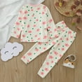 thumbnail image 3 of Baby Outfits Winter Long Sleeve Floral Prints Tops Pants Set Toddler Girl Clothes Pink, 3 of 7