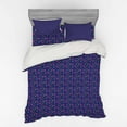 thumbnail image 2 of Ambesonne Cartoon Bedding Set 3 Pcs, Smiling Face Flowers Hearts, Twin, Dark Blue Yellow Pink, 2 of 3