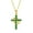 Emerald Green, variant on Crown Cross Necklace for Women, 18K Yellow Gold Plated Crown Cross Pendant Necklace Zirconia Cross Necklaces Faith Cross Jewelry First Communion Gifts
