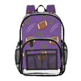 thumbnail image 4 of Iauyy Clear Backpack Heavy Duty PVC Transparent Backpack for College Workplace, Purple Rugby Ball, 4 of 8
