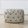 thumbnail image 2 of Jennifer Taylor Home Ace Round Tufted Accent Ottoman Warm Gray, 2 of 11