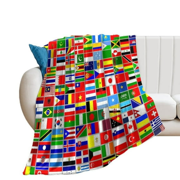 Flags Of All Countries Of The World Blanket Soft Throw Warm Lightweight Plush Blanket for Couch Bed Sofa