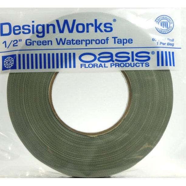 Oasis Green Waterproof Tape 1/2 inches X 60 Yard Green Wet Foam Tape