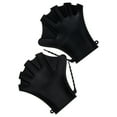 thumbnail image 2 of Viveous Webbed Swim Silicone Swimming Hand Fins Diving Supplies Unisex Black, 2 of 10