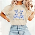 thumbnail image 5 of VKOYWKM Easter Bunny Shirts for Women Cute T-Shirts Rabbit Eggs Graphic Tees Short Sleeve Casual Crew Neck Holiday T-Shirts Tops, 5 of 6