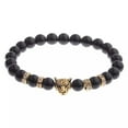 thumbnail image 3 of RSAMD Charm Natural Lava Stone Gemstone Beads Buddha Head Lion's Head Men's Bracelets-198-9, 3 of 3