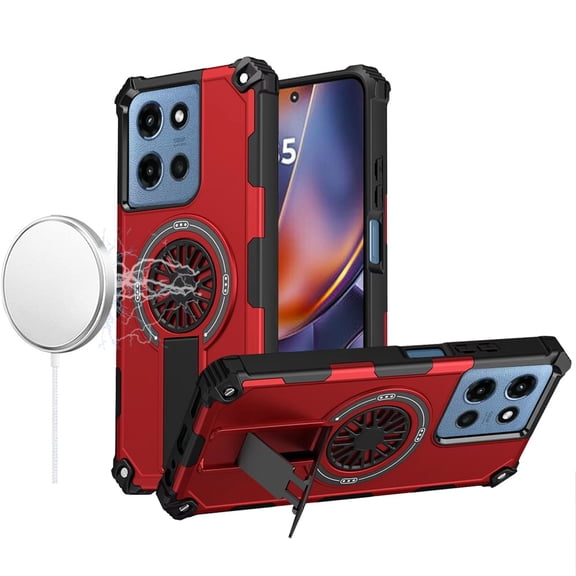 For Moto G 2025/2026/G Play 2026 Case Dual Layer Pop-Out Stand   Tempered Glass