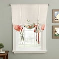 thumbnail image 2 of Red Poppy Balloon Curtains 63 Inch Length for Living Room/Bedroom, Spring Country Watercolor Daisy Flower Leaf Plant Rod Pocket Privacy Door Curtains Decorative Tie Up Shade for Window 52"x63", 2 of 8