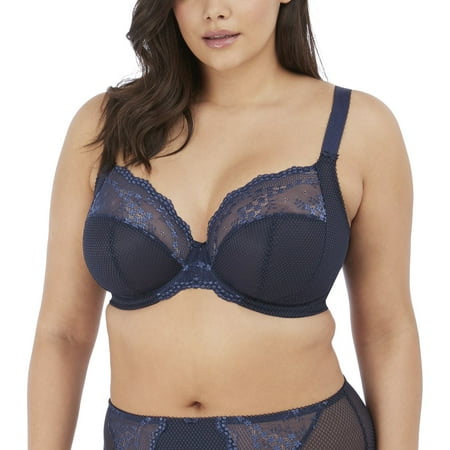 

Women s Elomi Best EL4382 Charley Underwire Stretch Lace Plunge Bra (Navy 32HH)