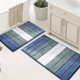 thumbnail image 5 of Xiao Hua Alfombrilla de baño antideslizante con rayas de color negro, suave y esponjosa, lavable a máquina, fuerte absorción de agua, 24 x 16 pulgadas, 1 pieza, 5 of 5