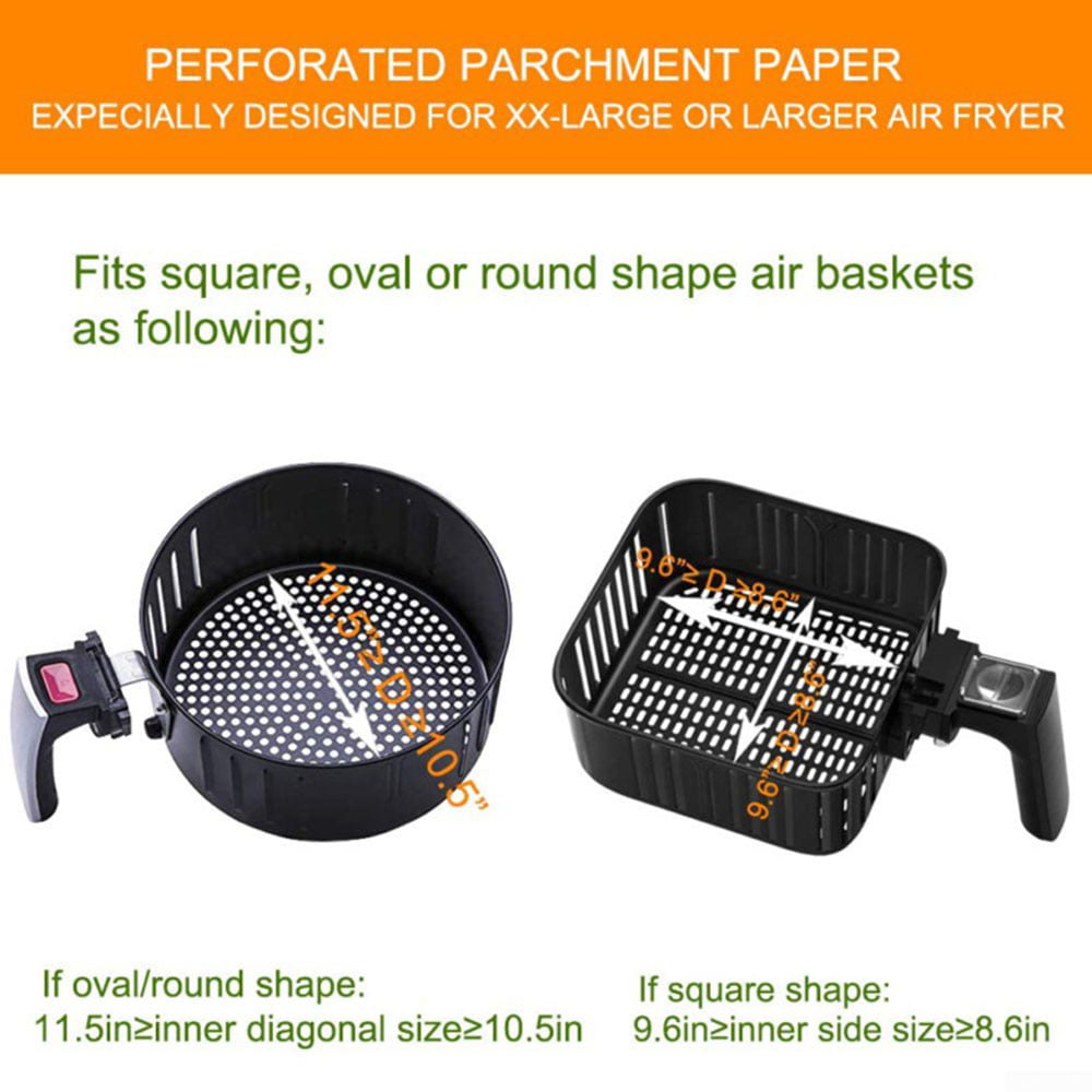 Steaming Baskets 200PCS Air Fryer Parchment Paper Microwaves and Ordinary Ovens Square Baking Paper for Air Fryers 7.5 Inches Perforated Healthy Air Fryer Liners 