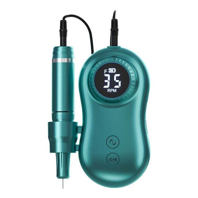 Taladro de uñas portátil de 35000 RPM, taladro de uñas Efile recargable profesional, lima de uñas eléctrica de bajo calor para acrílico(verde)