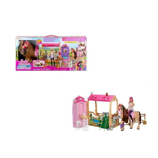 Set de Juego Barbie Detective La Gran Carrera de Caballos Establo de los Sueños