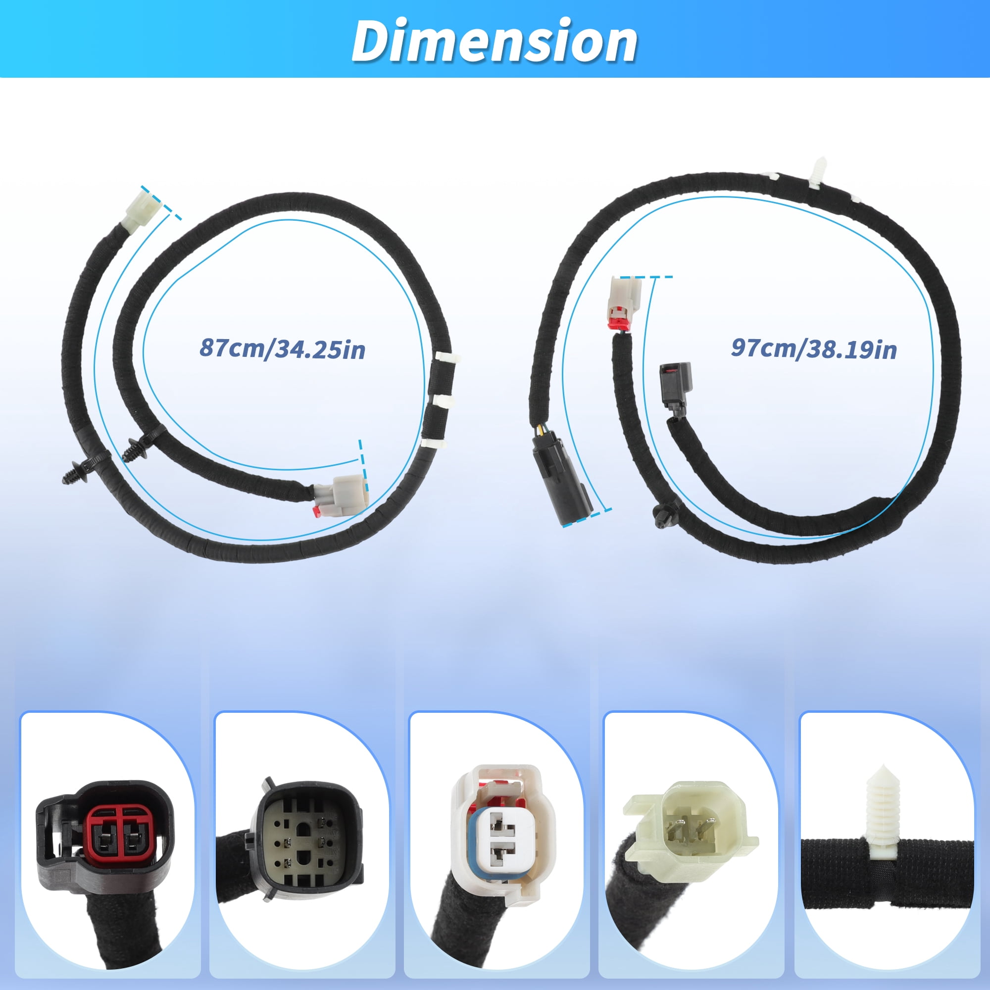 2 Set Truck Rear Cargo Box Bed Light Lamp Illumination Wiring Jumper Harness for Ford F-150 Lariat, XLT, STX, XL 2021-2025 Replace ML3Z-14A411-D ML3Z-14A411-F Driver Passenger Side