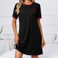thumbnail image 4 of Dyegold Sundresses for Women Casual Beach - Sun Dresses Women Summer Casual Round Neck Short Sleeve Solid Color Loose Midi Sundress ​Plus Size Tshirt ​Party ​Dress, 4 of 6