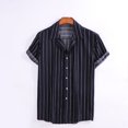 thumbnail image 2 of Chemise en Denim Homme Décontractée Boutons Plage Col Rabattu Unie Mode Chemise à Simple Boutonnage à Manches Courtes, 2 of 8