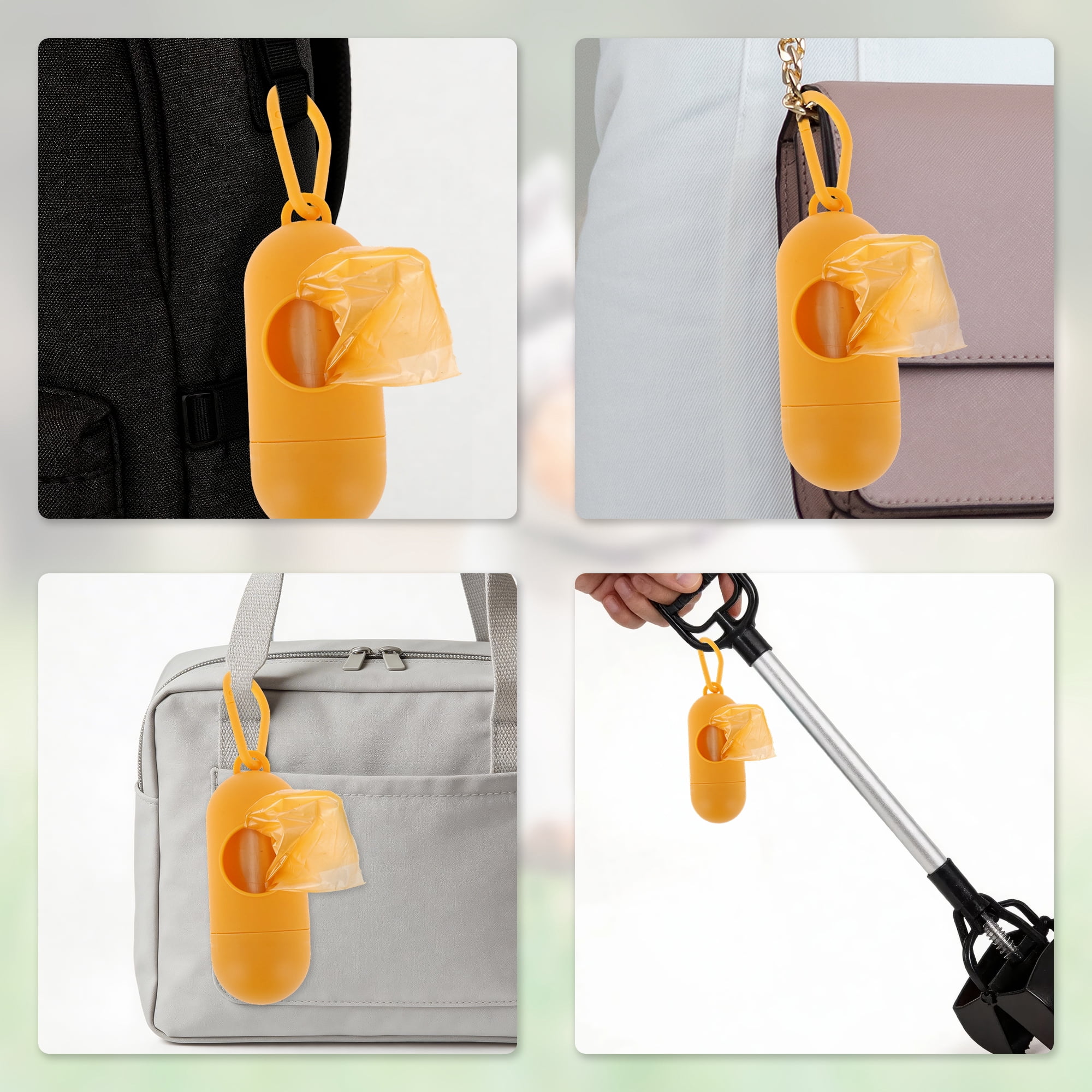 Unique Bargains Pill-shaped Poop Bag Dispenser 4 Pcs Yellow, Black, Blue