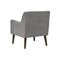 thumbnail image 3 of Ryder Mid Century Modern Steel Gray Woven Fabric Button Tufted Armchair, 3 of 4